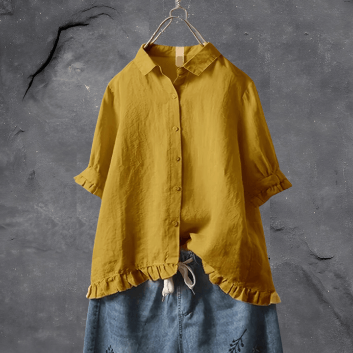 Stilla | Linned Damebluse