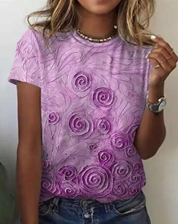 Stilla | Koreanske Dame 3D Rose Blomster Mønster Stil