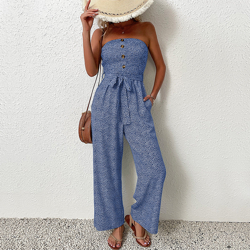 Stilla | Lilla Overall Med Bustier Sløjfe