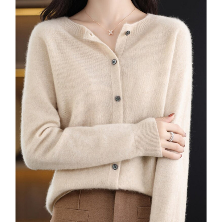 Stilla | Kvinders merinould cardigan O-hals