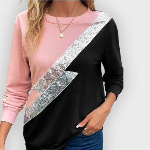 Stilla | Sweatshirt Diagonal Striber Detalje