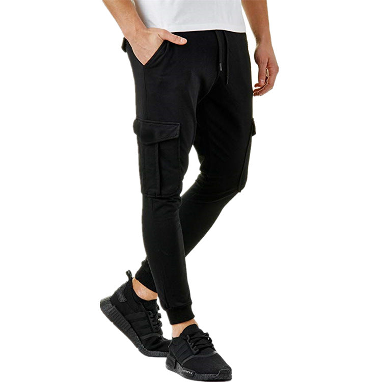 Herren Slim Fit Cargo-bukser med sidelommer og elastisk linning Stilla