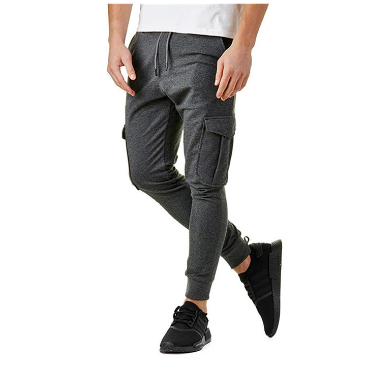 Herren Slim Fit Cargo-bukser med sidelommer og elastisk linning Stilla