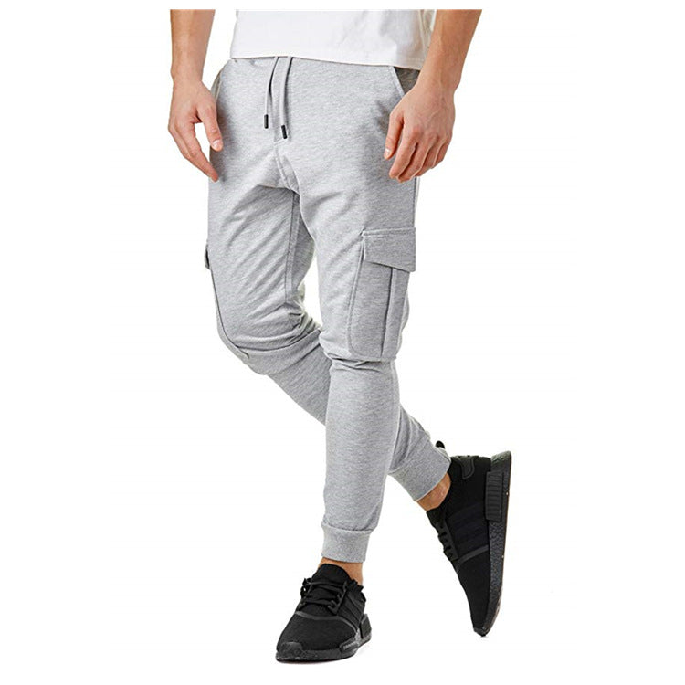 Herren Slim Fit Cargo-bukser med sidelommer og elastisk linning Stilla