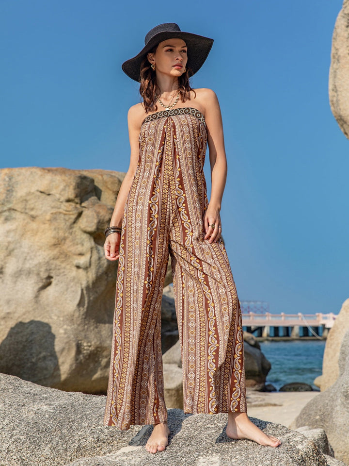Stilla | Trykt Rør Bred Ben Jumpsuit