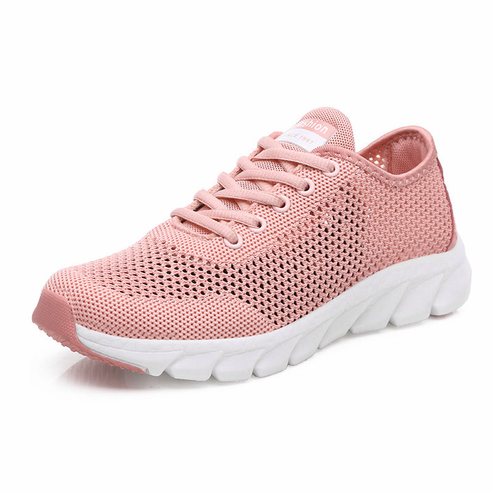 Dame nan lette netværks fritidssneakers med perforeret overdel og fleksibel bølgeløbs sål Skovae
