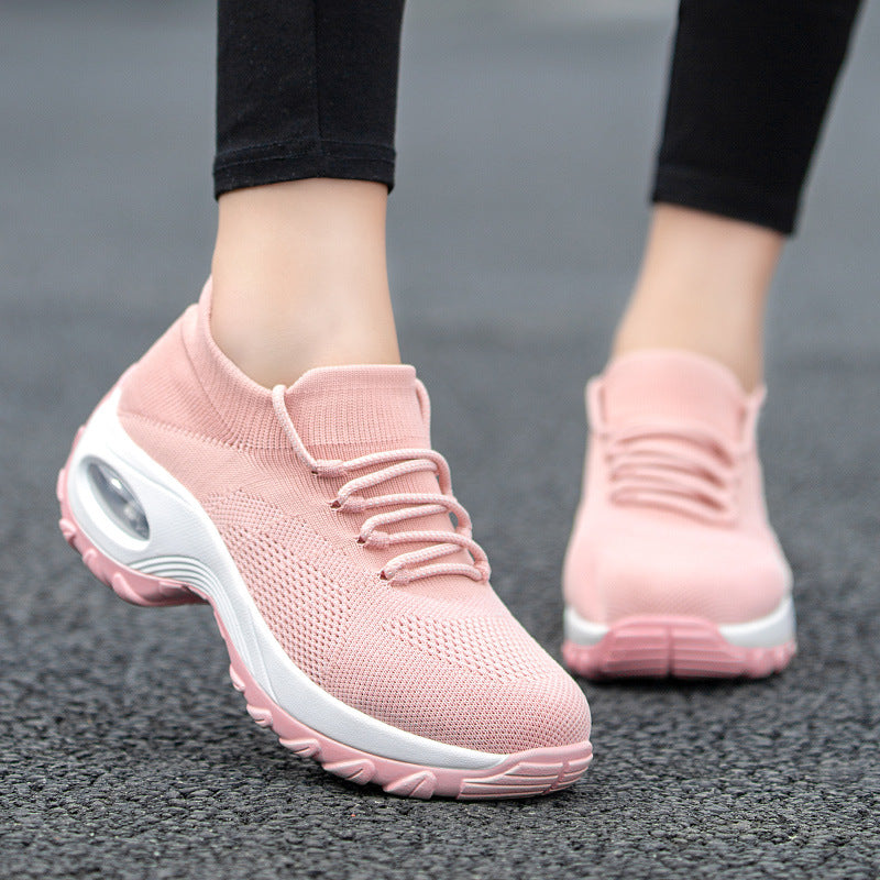 Dame nan strikket sokket sneakers med luftkudefodseng og elastisk strikoverdel Skovae