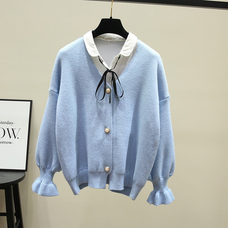 Kvinders cardigan med elegante perleknapper Stilla