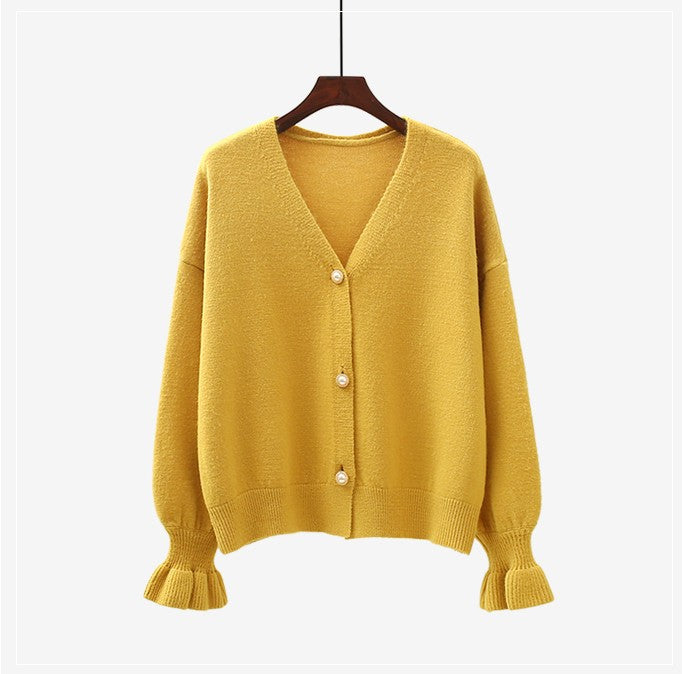 Kvinders cardigan med perleknapper og løs pasform Stilla