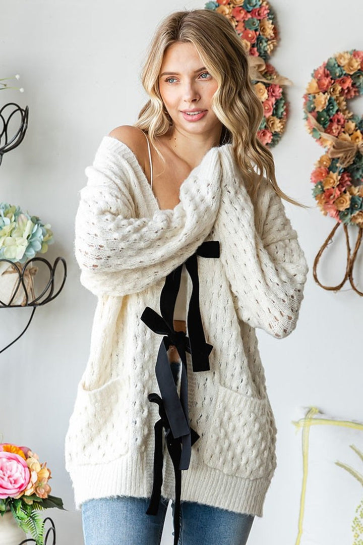 Stilla | Love Tie Closure Åben Strik Cardigan