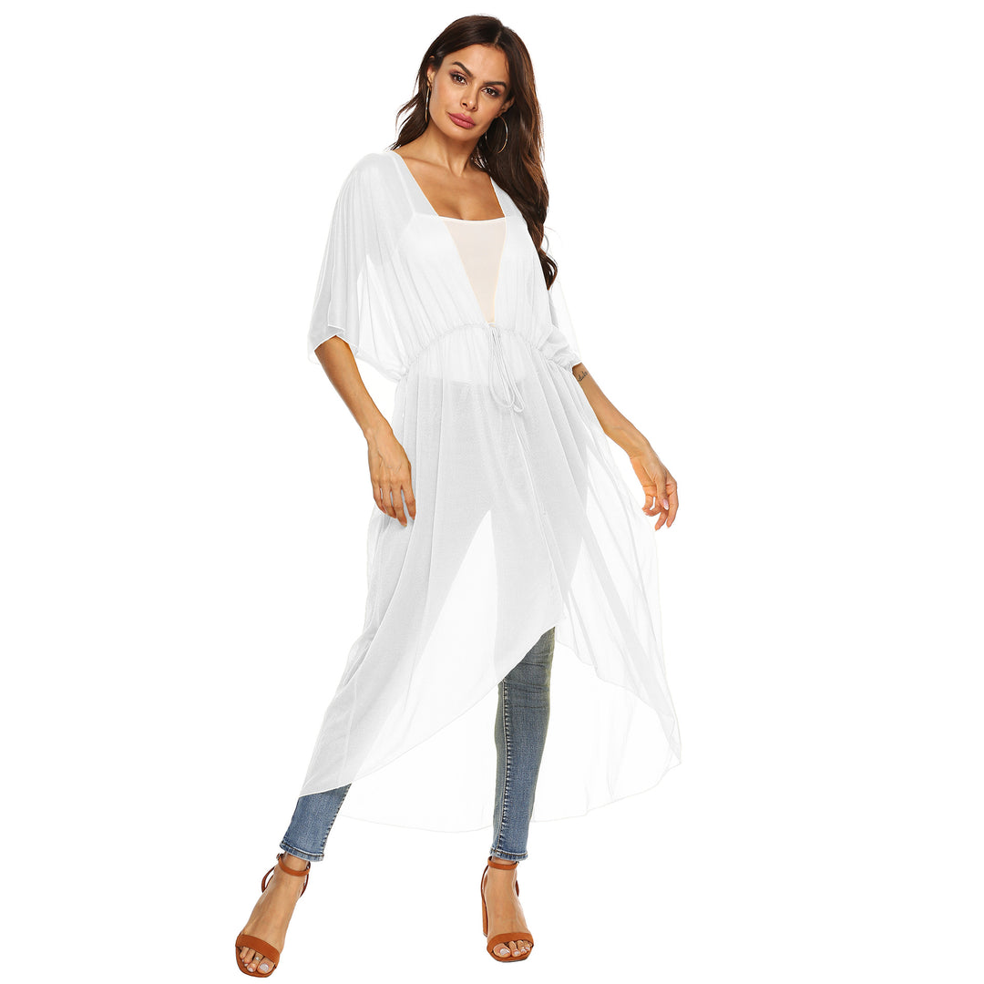 Dame elegant, gennemsigtig strandkimono Skovae