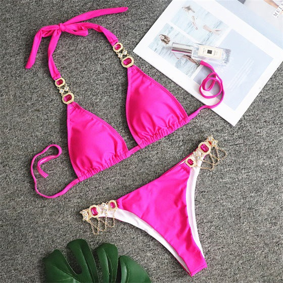 Dame Chic Hals-Top Bikini Sæt Stilla