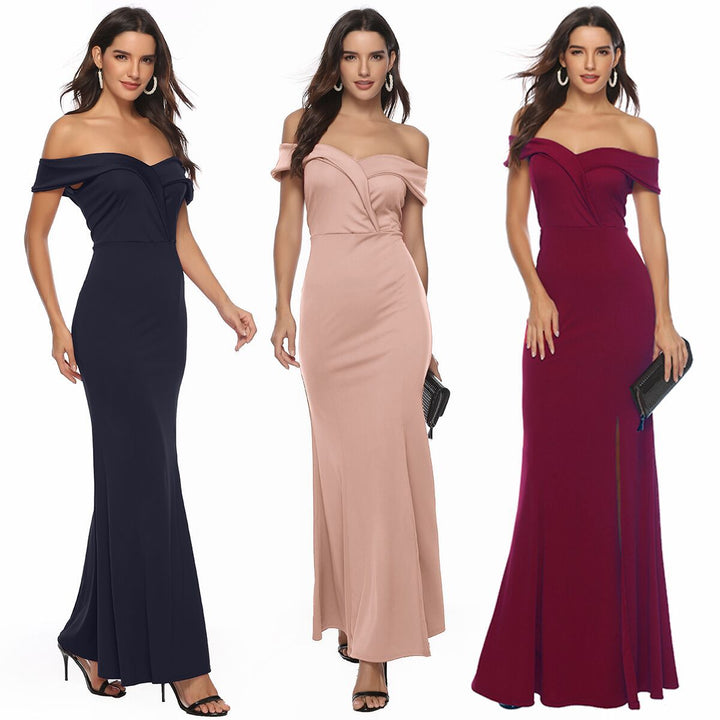 Dame Off-Shoulder Elegant Maxikjole Stilla