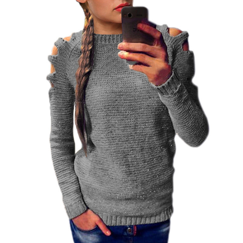Kvindernes strikkede sweater med asymmetrisk udskæringsdetaljer og afslappet pasform Stilla