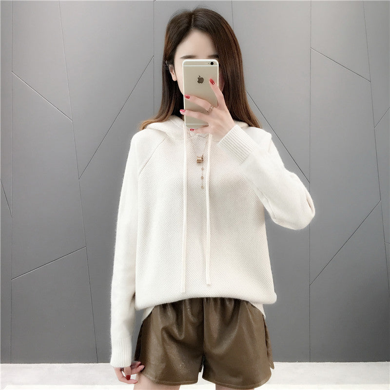 Femme Cozy Strik Hoodie Pullover Stilla