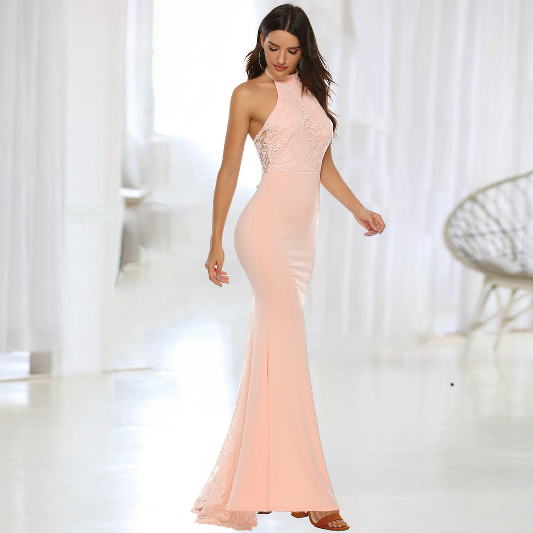 Kvinder off-shoulder spids ryg maxi kjole Stilla