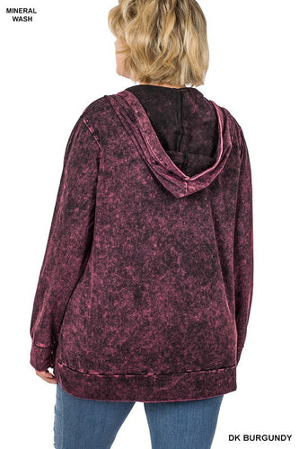 Stilla | Mineral Wash Lynlås Hoodie Jakke