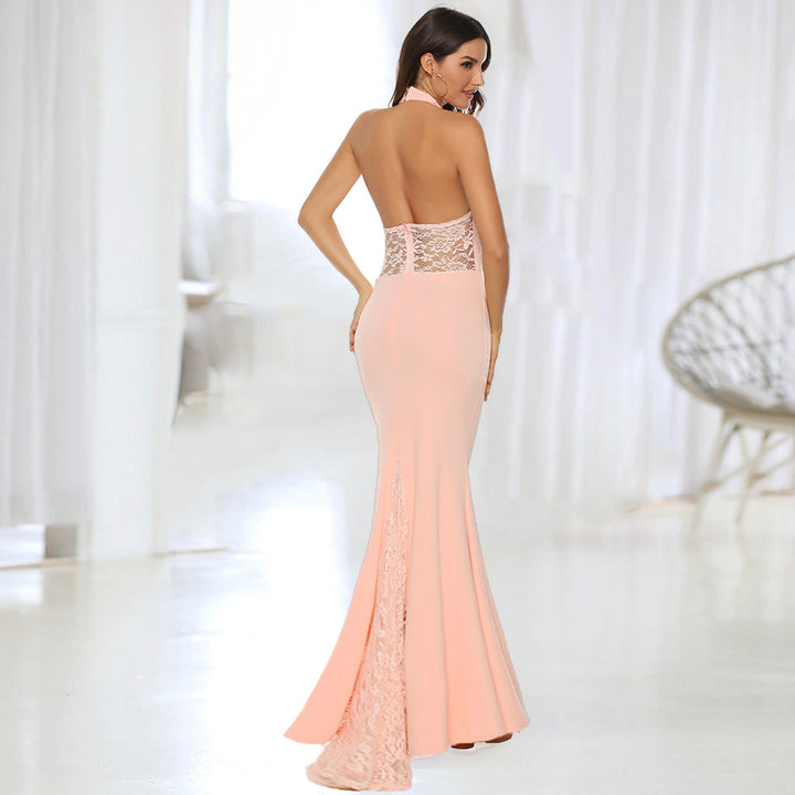 Kvinder off-shoulder spids ryg maxi kjole Stilla