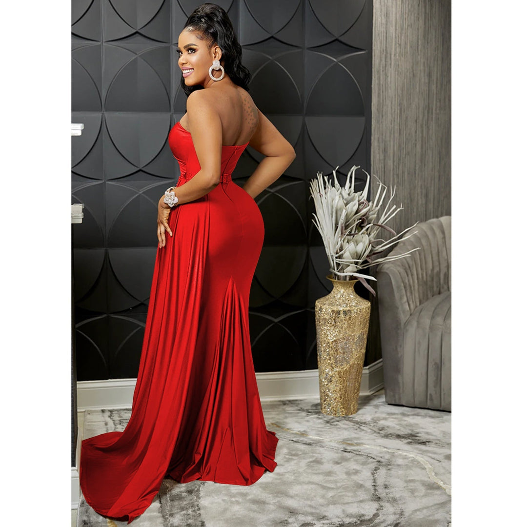 Stilla | Farve Party Tight One Shoulder Sleeve Dress Maxi Dress Kvinder