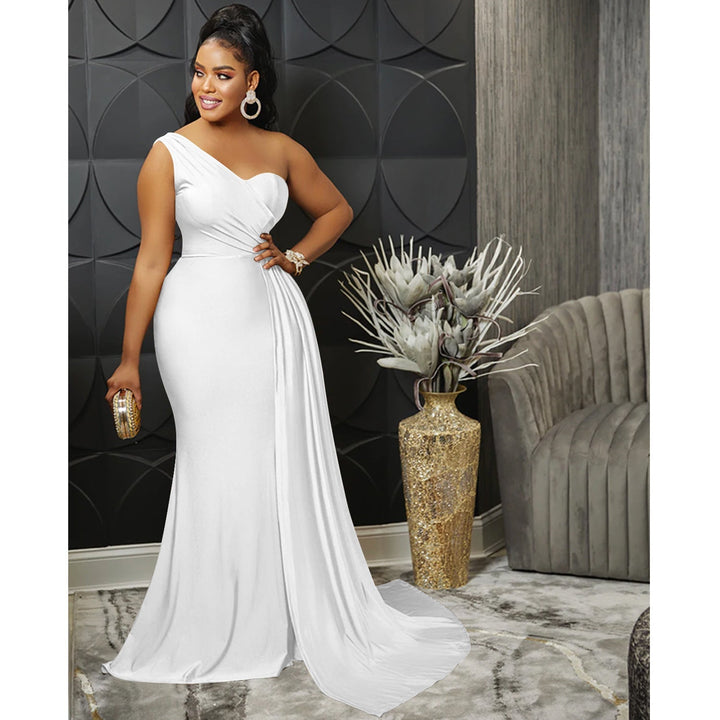 Stilla | Farve Party Tight One Shoulder Sleeve Dress Maxi Dress Kvinder