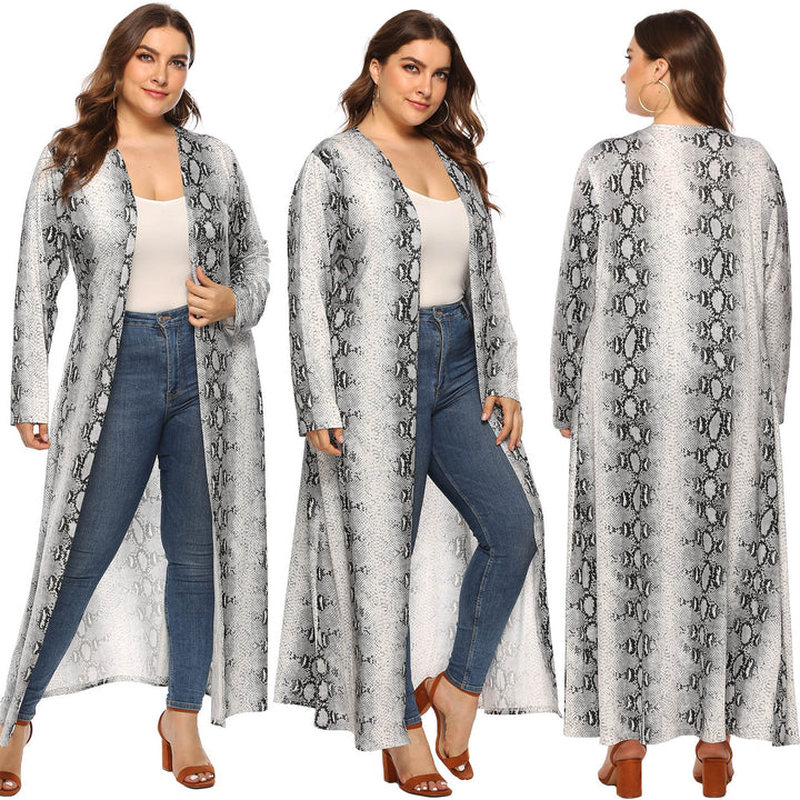 Dame elegant lang Kimono med slangemotiv Skovae