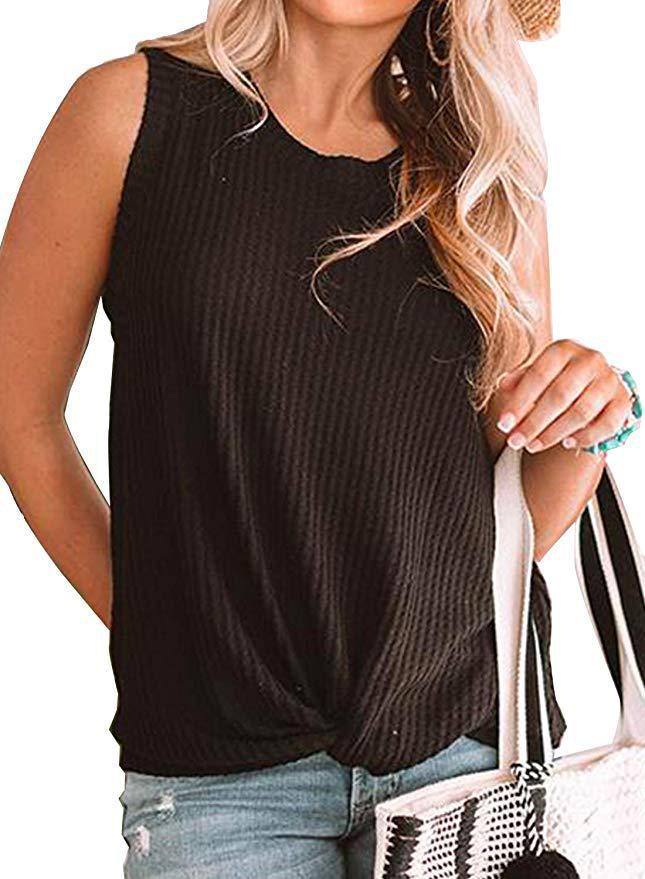 Dame ærmeløs Tanktop med struktureret tekstur og modeknoten Stilla