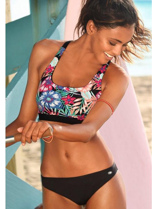 Dame Bikini-top med blomstret design og sporty rygudskæring Skovae