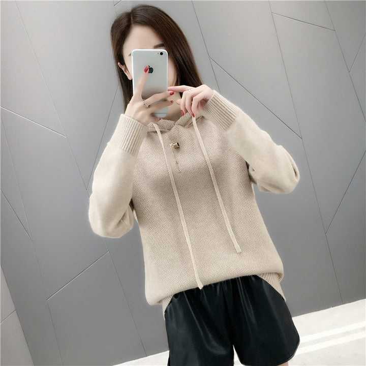 Femme Cozy Strik Hoodie Pullover Stilla
