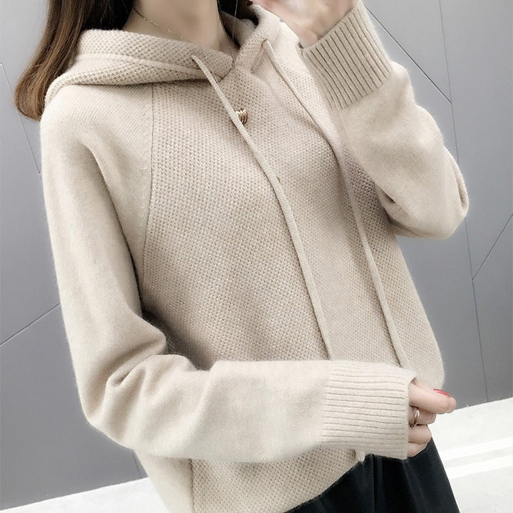 Femme Cozy Strik Hoodie Pullover Stilla
