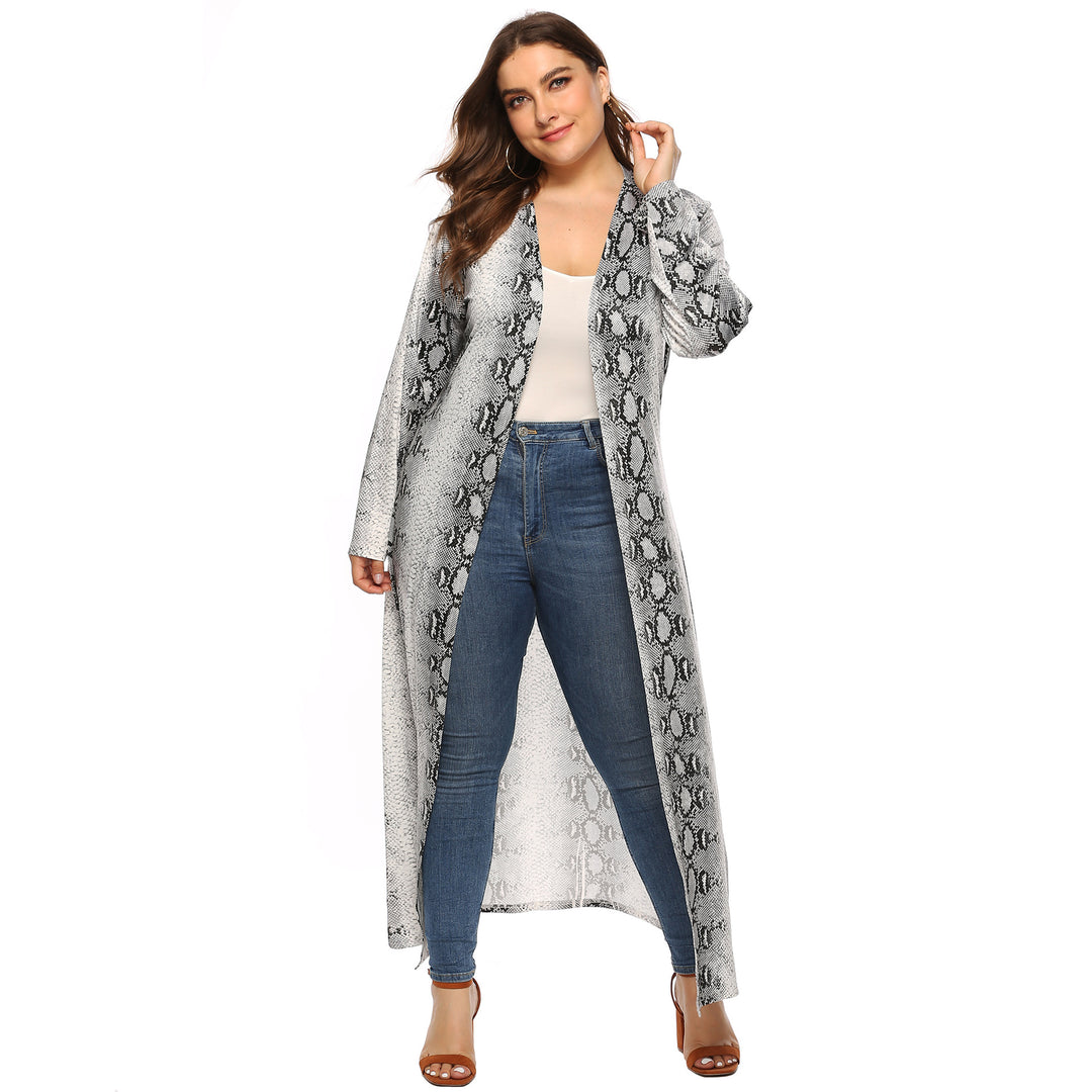 Dame elegant lang Kimono med slangemotiv Skovae