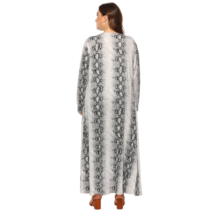 Dame elegant lang Kimono med slangemotiv Skovae