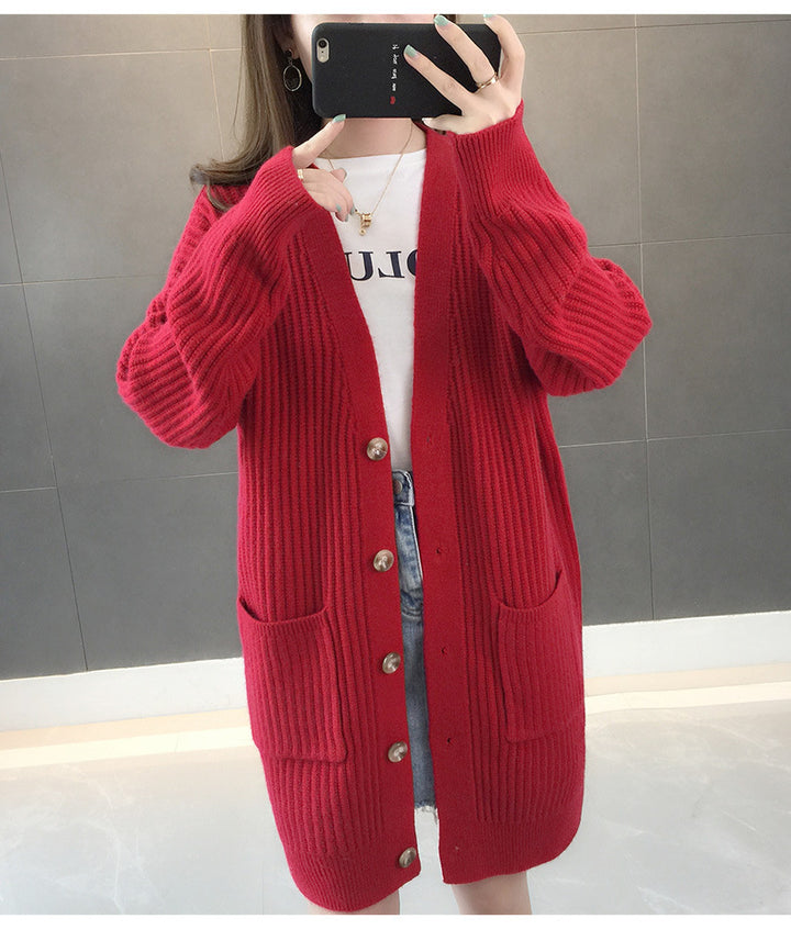 Femme Tekstureret Longline Strikcardigan med Lommer Stilla