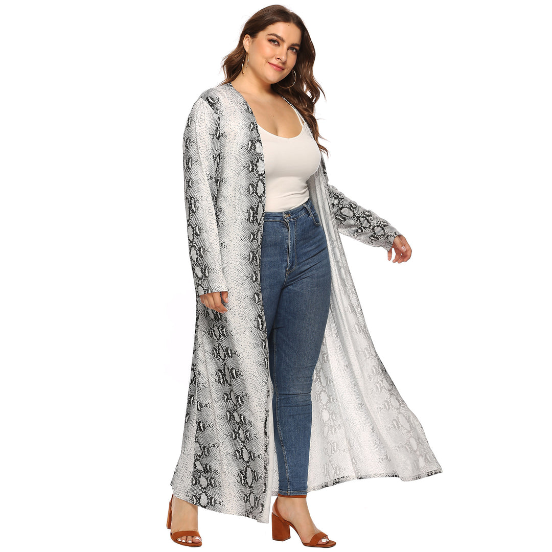 Dame elegant lang Kimono med slangemotiv Skovae