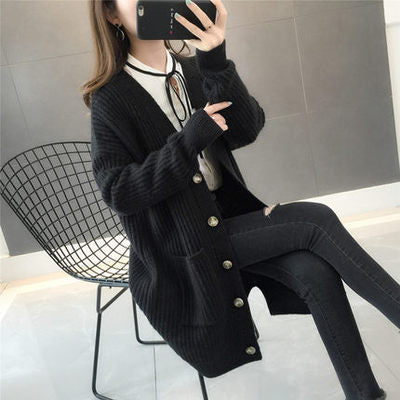 Kvinders cardigan med patchlommer og knapstolpe Stilla