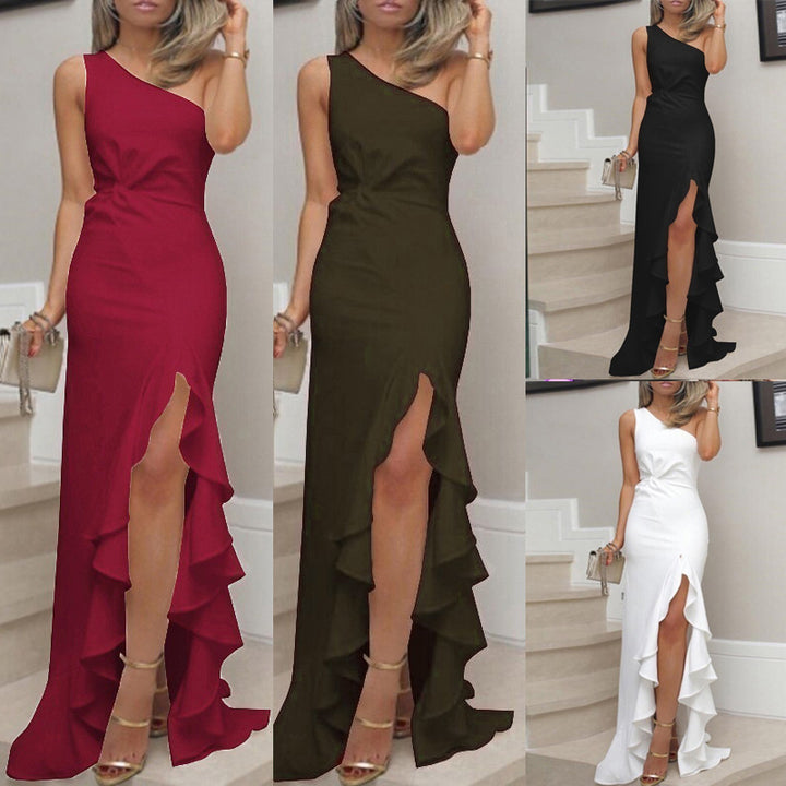 Dame Rynke asymmetrisk Maxi-kjole Stilla