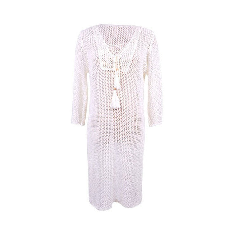 Dame elegant strandhætte med raffineret netdesign og frynset detaljer Stilla