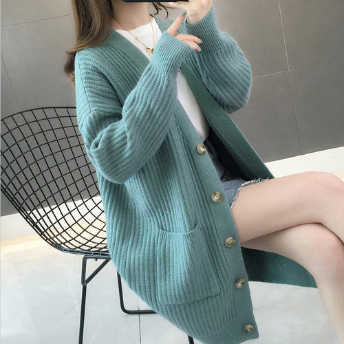 Kvinders cardigan med patchlommer og knapstolpe Stilla