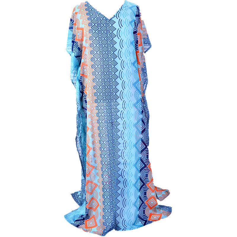 Dame Strandkaftan med kunstnerisk geometrisk design Stilla