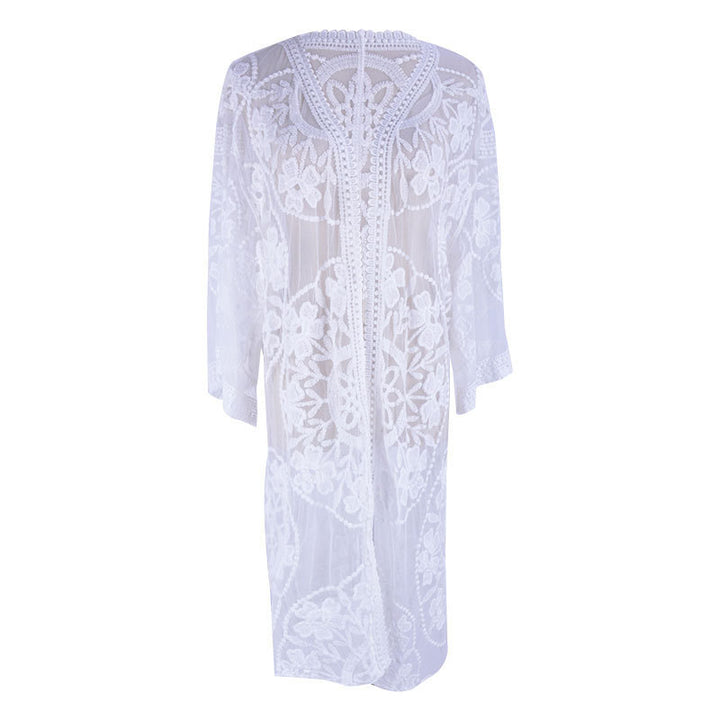 Kvinder Elegant Hæklet Kimono med floral design Stilla