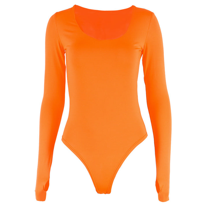 Dame Langærmet Body med vid halsudskæring og figursyet design Stilla