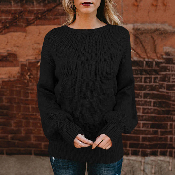 Dame luftig strikpullover med afslappede oversized ærmer og elegant struktur Stilla
