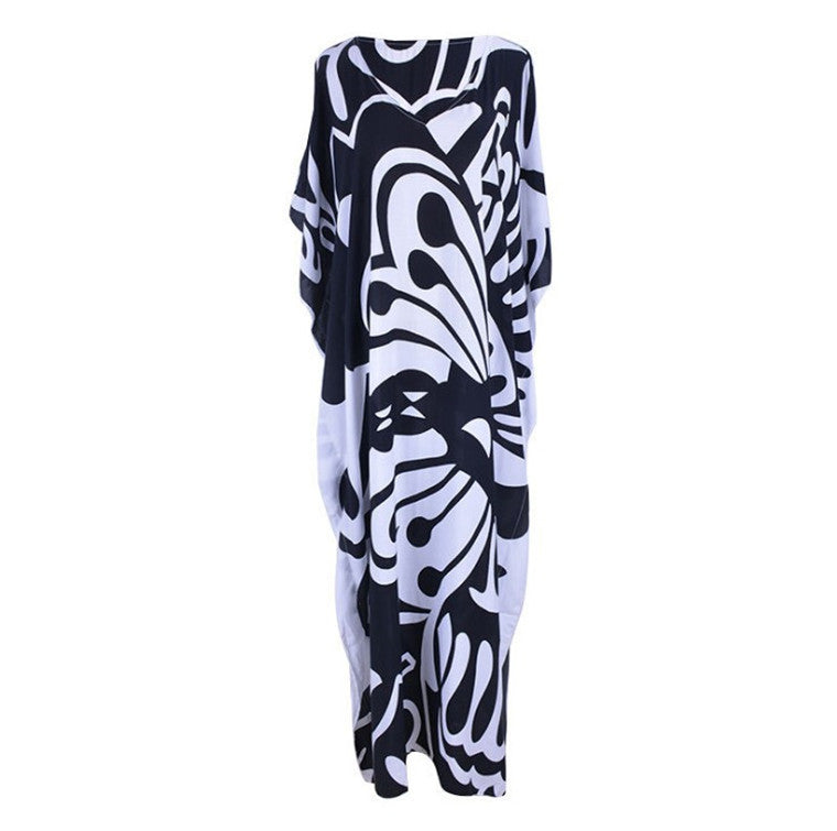 Damer elegant kaftan med moderne floral mønster Stilla