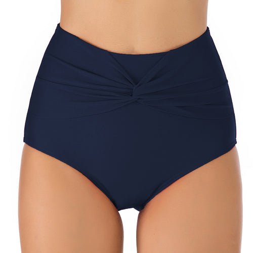 Dame højtaljede badeshorts med praktisk knude detaljer og figursyet snit Stilla
