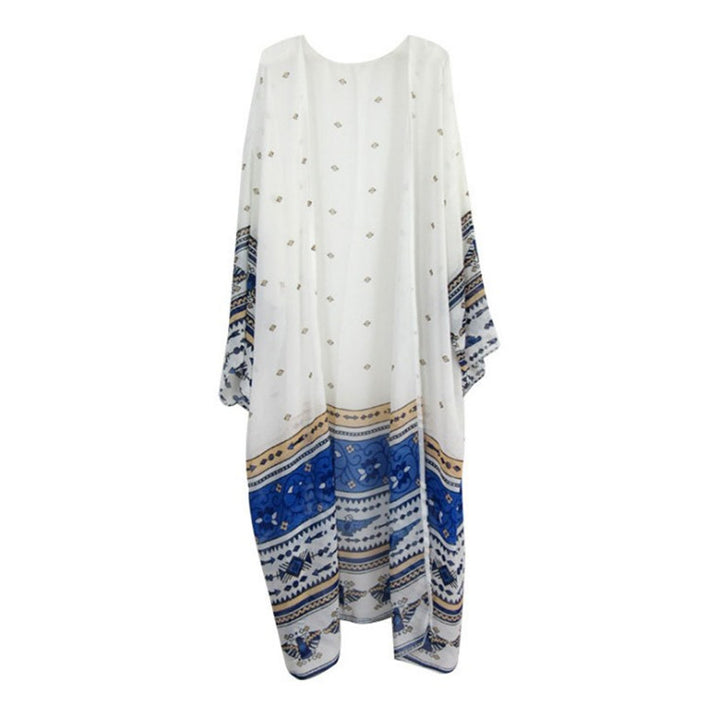 Dame elegant strandkimono med florale accenter og løs pasform Stilla