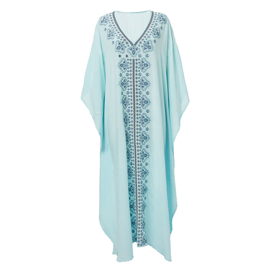 Dame elegant Kaftankjole med håndbroderet design Stilla