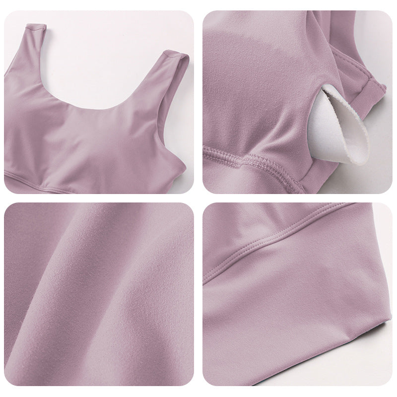 Stilla | Sided Nude Feel Yoga Bra Hudvenlig Løbe Fitness Vest Til Kvinder Med Brystindlæg