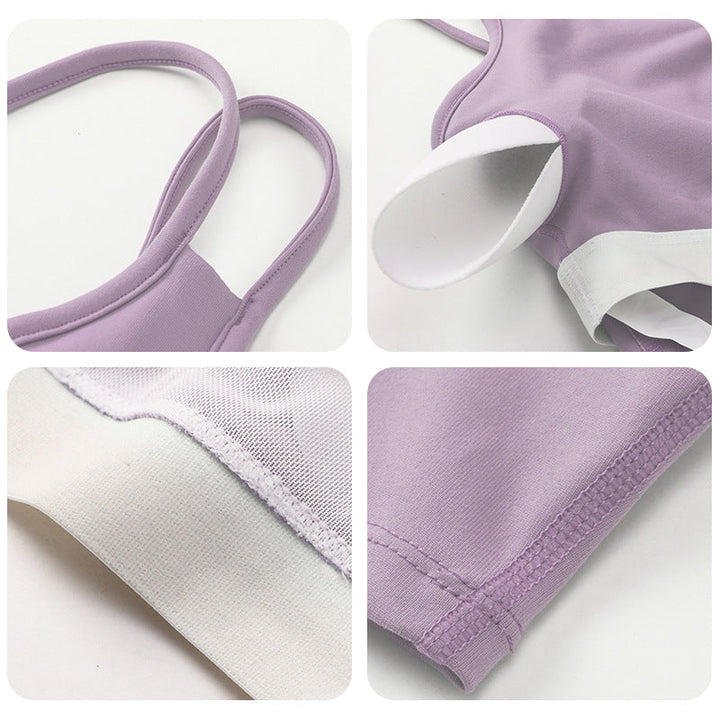 Stilla | Cross Back Yoga Top Tight Hurtigttørrende Træningsbluse Med Brystpude Til Kvinder