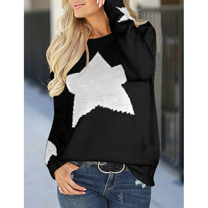 Kvinderne strikkede sweater med stjerne design og blødt materiale Stilla