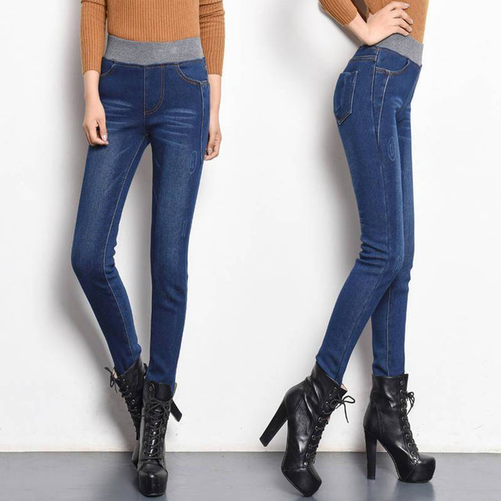Kvinders skinny jeans med højt komfortliv Stilla