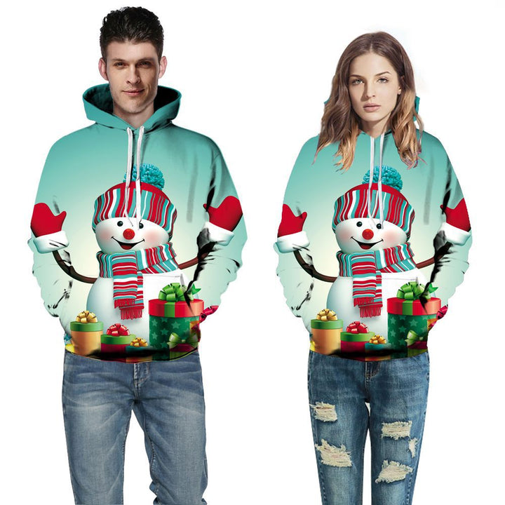 Unisex Hættetrøje med sødt snemandsmotiv og blødt fleece Stilla